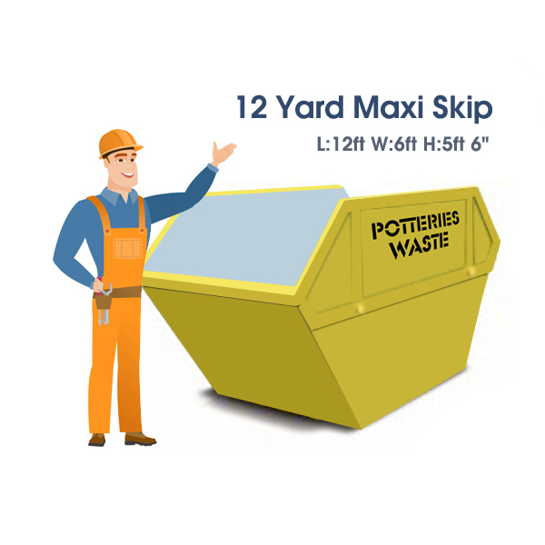 12 Yard Maxi Skip Hire Stoke on Trent Potteries Waste Skips